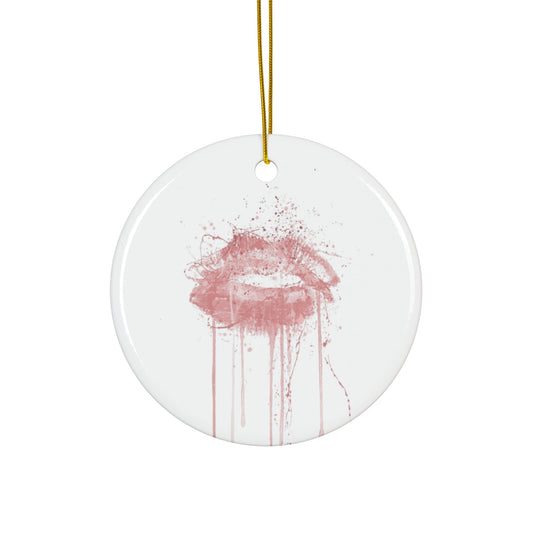 Lip Smack Ceramic Ornament