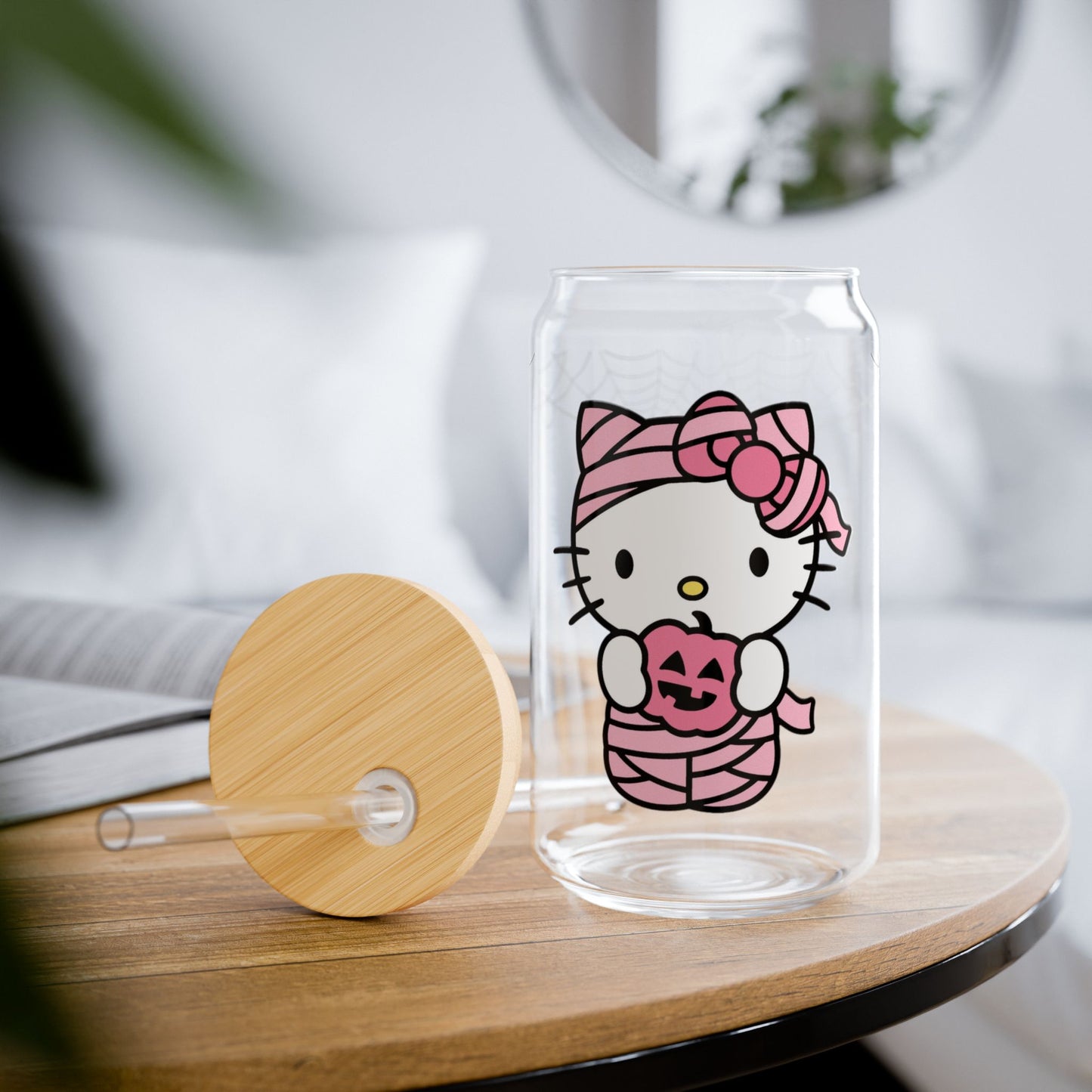 Spooky Kitty Glass Tumbler