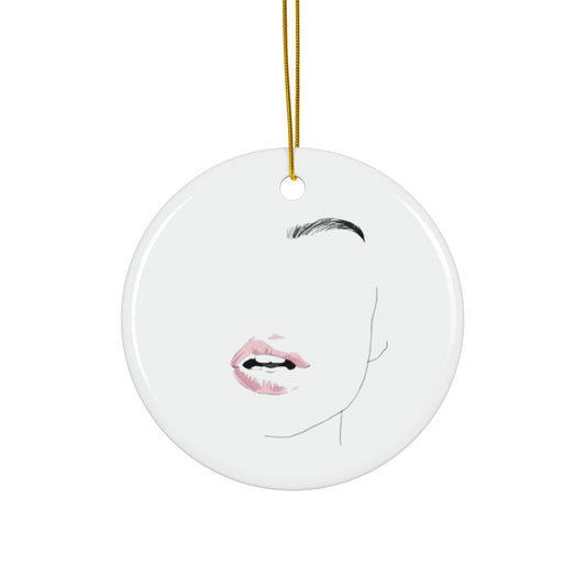 Evening Makeup Ceramic Ornament