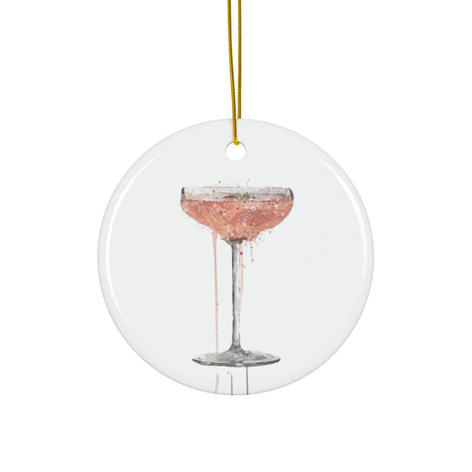 Champagne Sips Ceramic Ornament